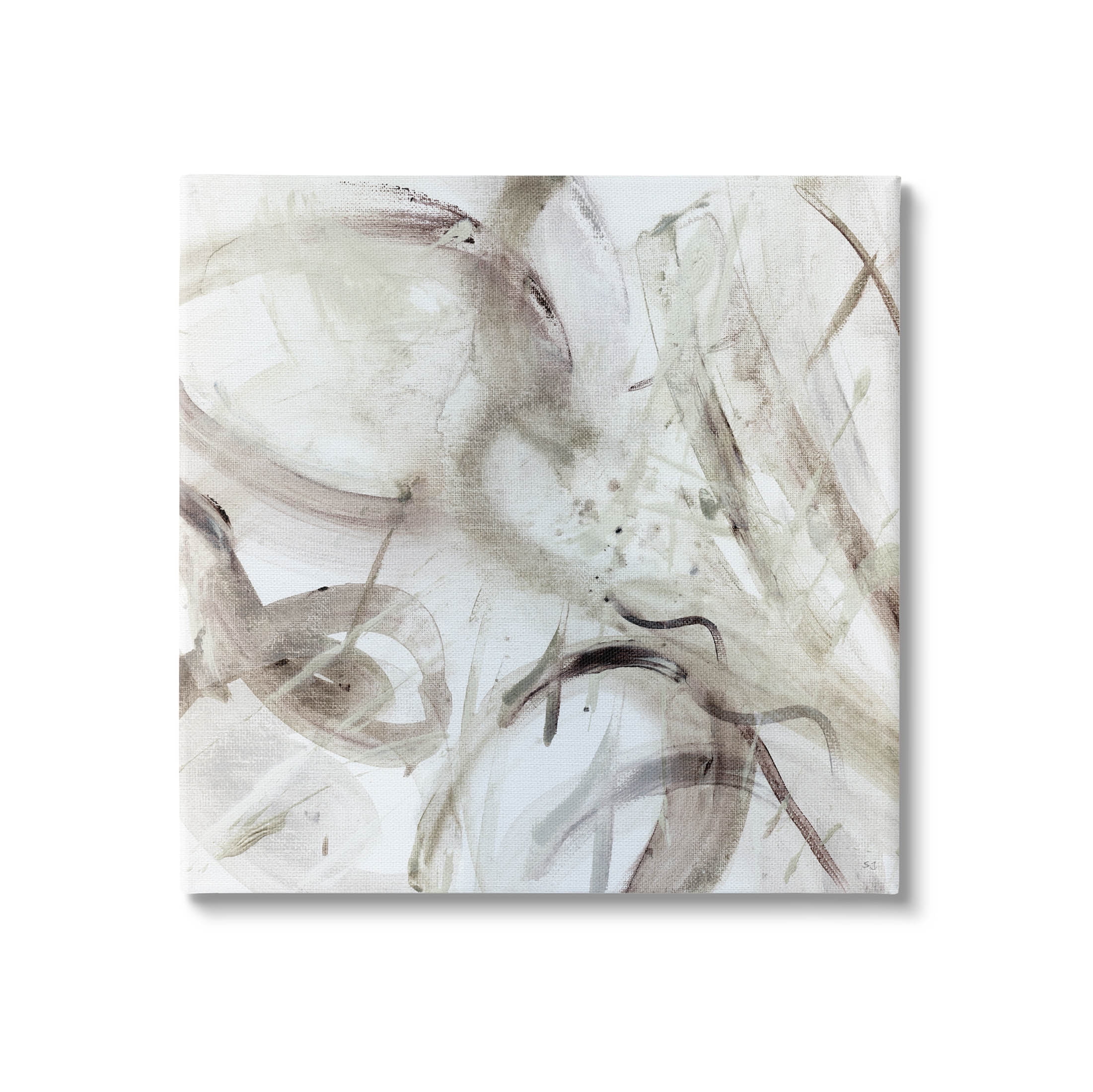 Stupell Industries Contemporary Beige Abstract Composition Painting Gallery Wrapped Canvas Print Wall Art, Design by Susan Jill