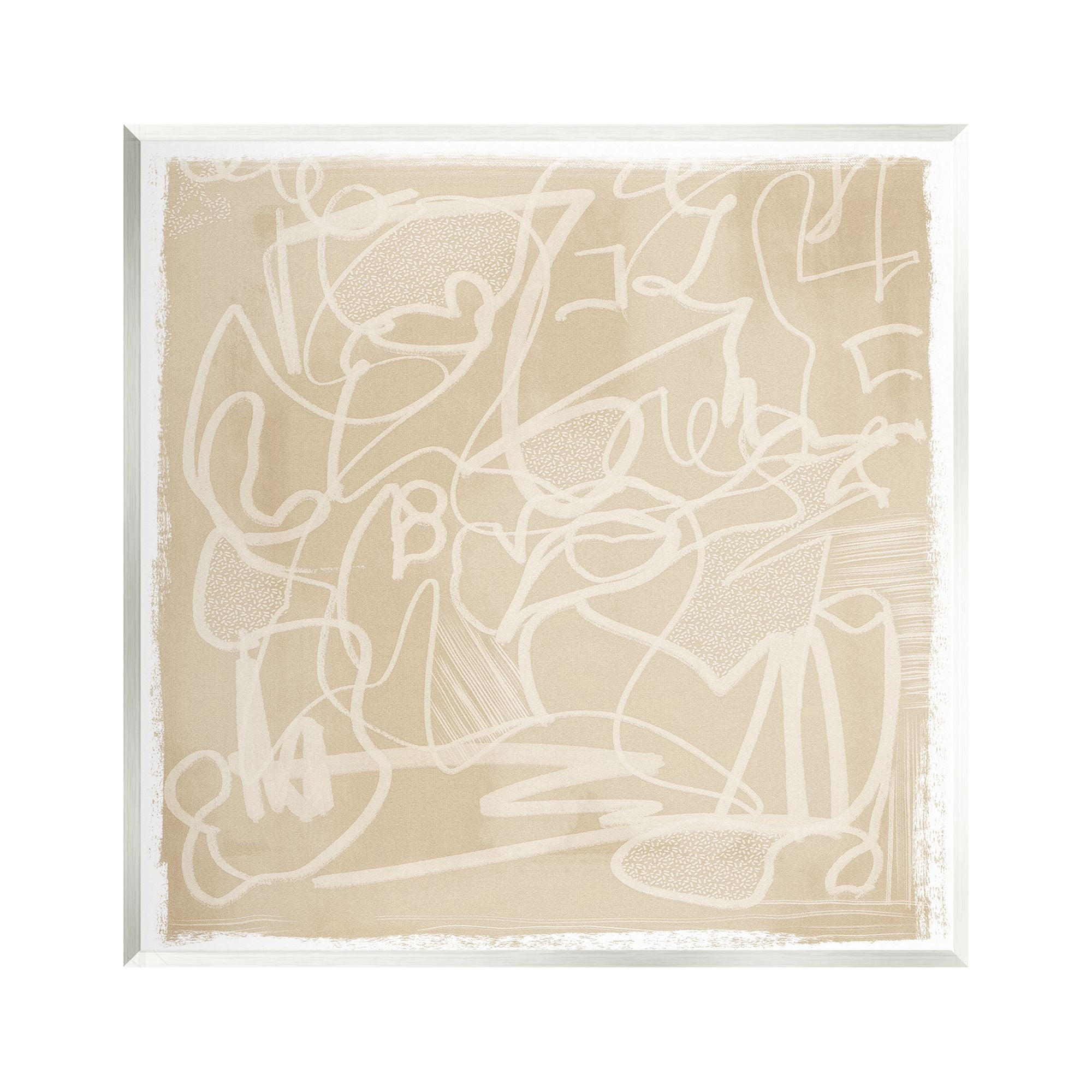 Stupell Industries Contemporary Beige Scribbles Abstract Painting Unframed Art Print Wall Art, 12 x 12