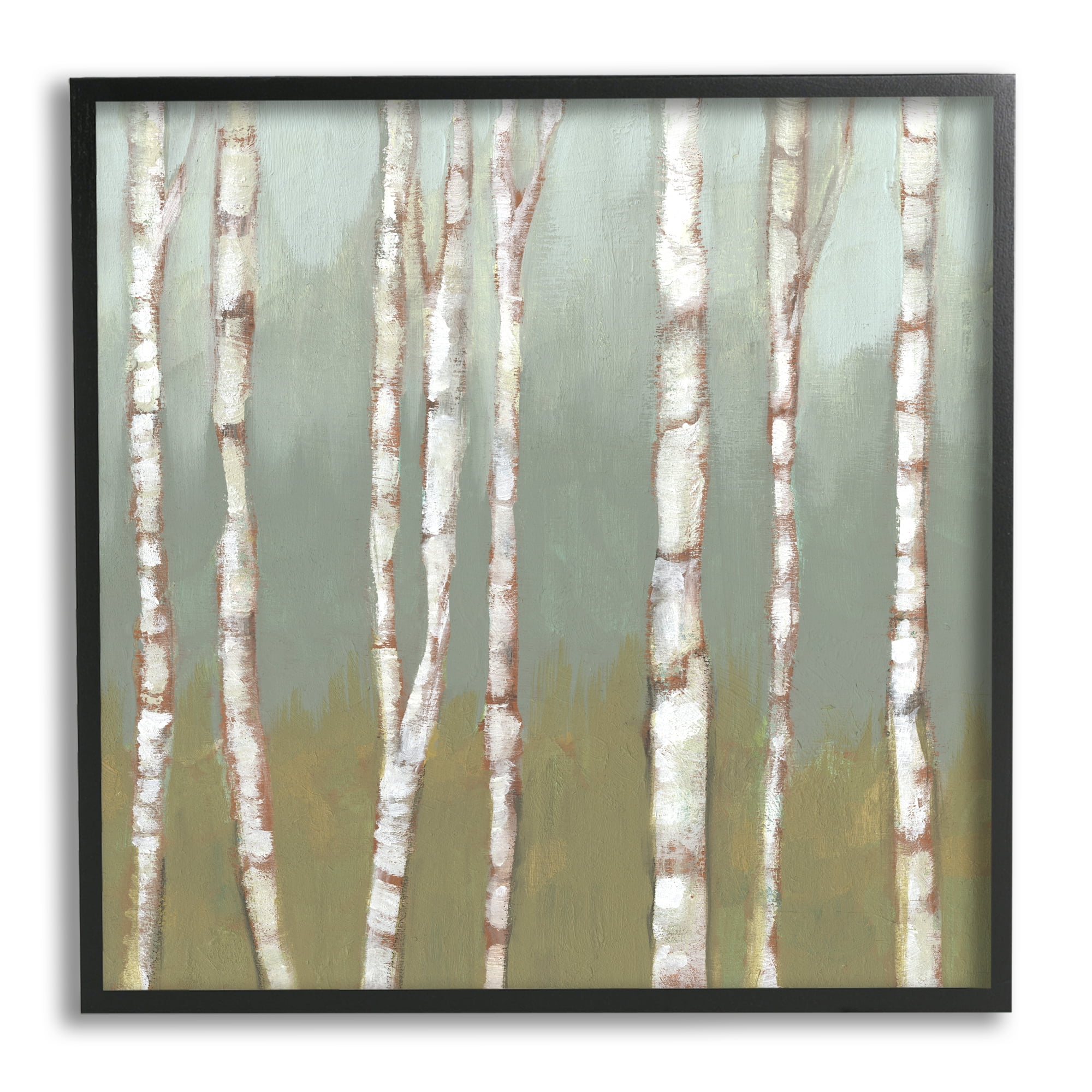 Stupell Industries Contemporary Birch Tree Forest Striped White Bark Painting, 24 x 24, Design by Jennifer Goldberger