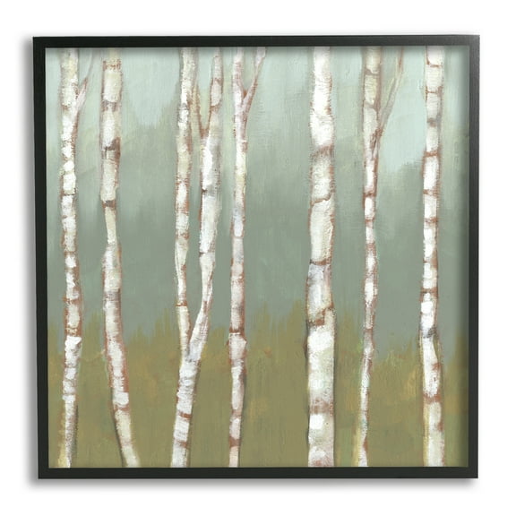 Stupell Industries Contemporary Birch Tree Forest Striped White Bark Painting, 24 x 24, Design by Jennifer Goldberger