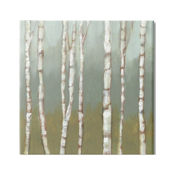 Stupell Industries Contemporary Birch Tree Forest Striped White Bark Painting, 30 x 30, Design by Jennifer Goldberger