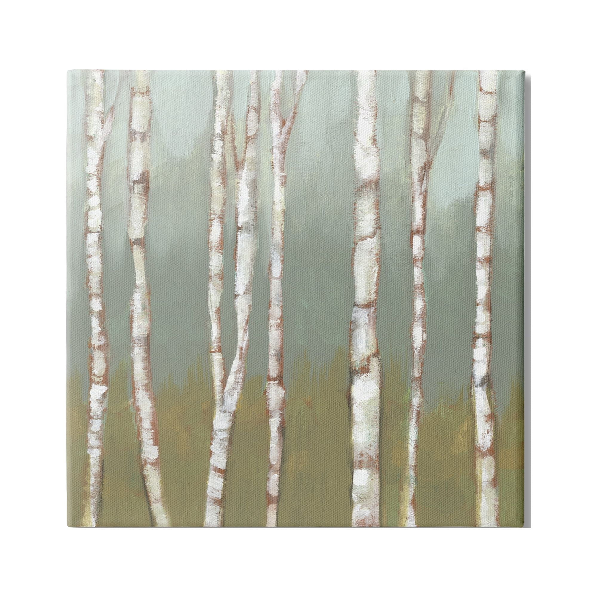 Stupell Industries Contemporary Birch Tree Forest Striped White Bark Painting, 36 x 36, Design by Jennifer Goldberger