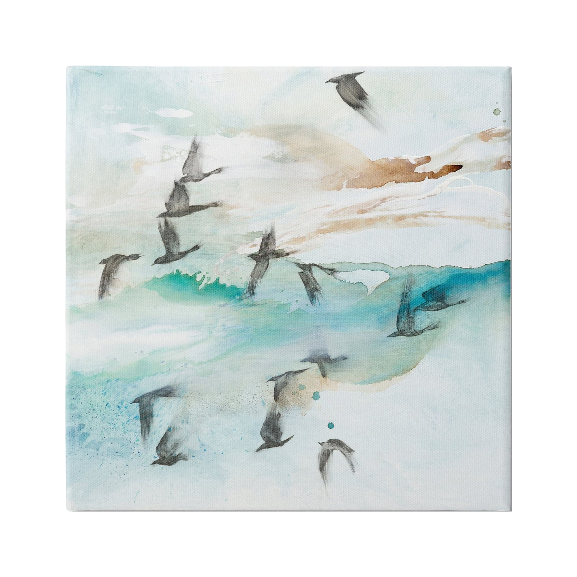 Stupell Industries Contemporary Bird Wings Flapping Speckled Watercolor Detail Painting Gallery Wrapped Canvas Print Wall Art, Design by Tara Leaver