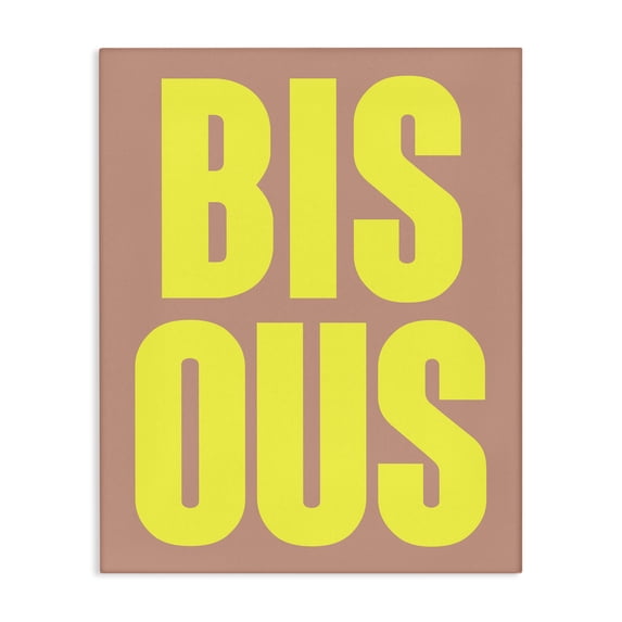 Stupell Industries Contemporary Bisous Kiss Typography Canvas Art, 24 x 30, by House of Lulu