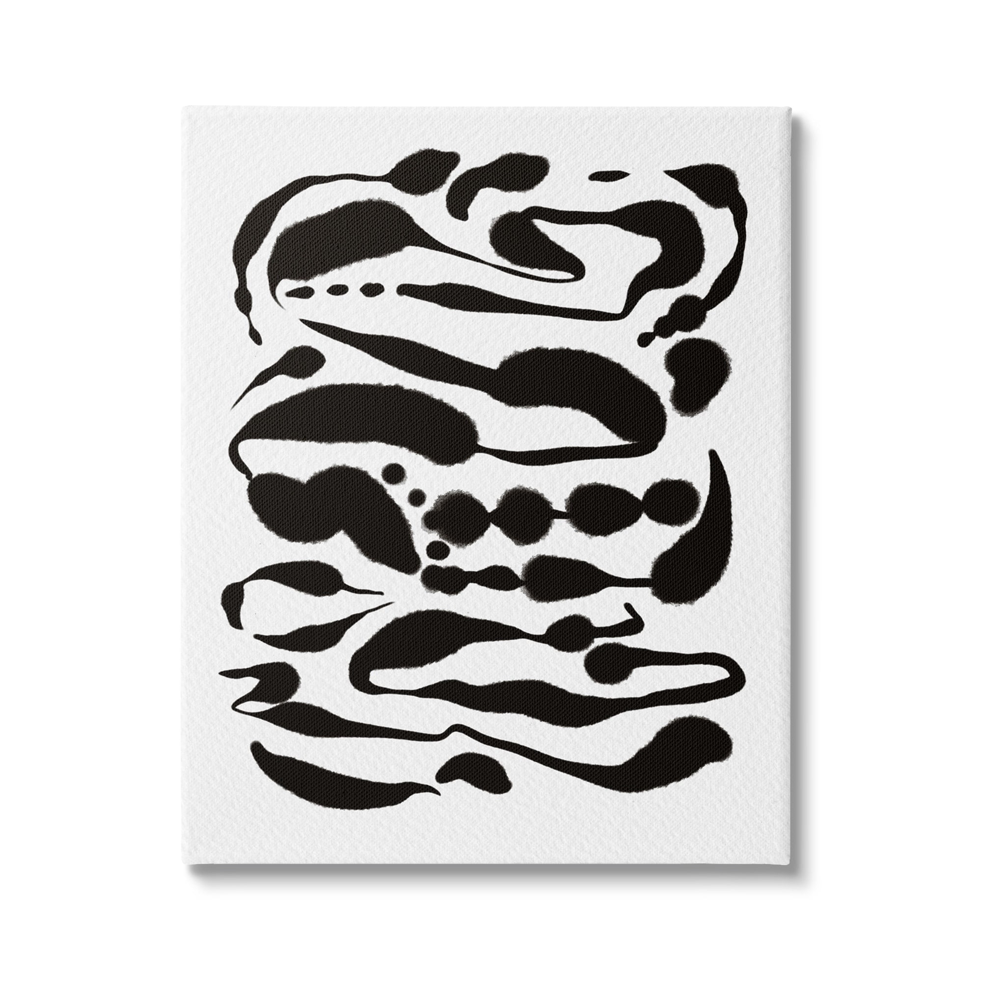 Stupell Industries Contemporary Black Ink Shapes Minimal Abstract Design Canvas Wall Art, 24 x 30, Design by Amy Brinkman