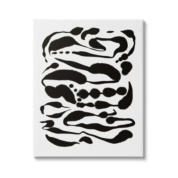 Stupell Industries Contemporary Black Ink Shapes Minimal Abstract Design Canvas Wall Art, 36 x 48, Design by Amy Brinkman
