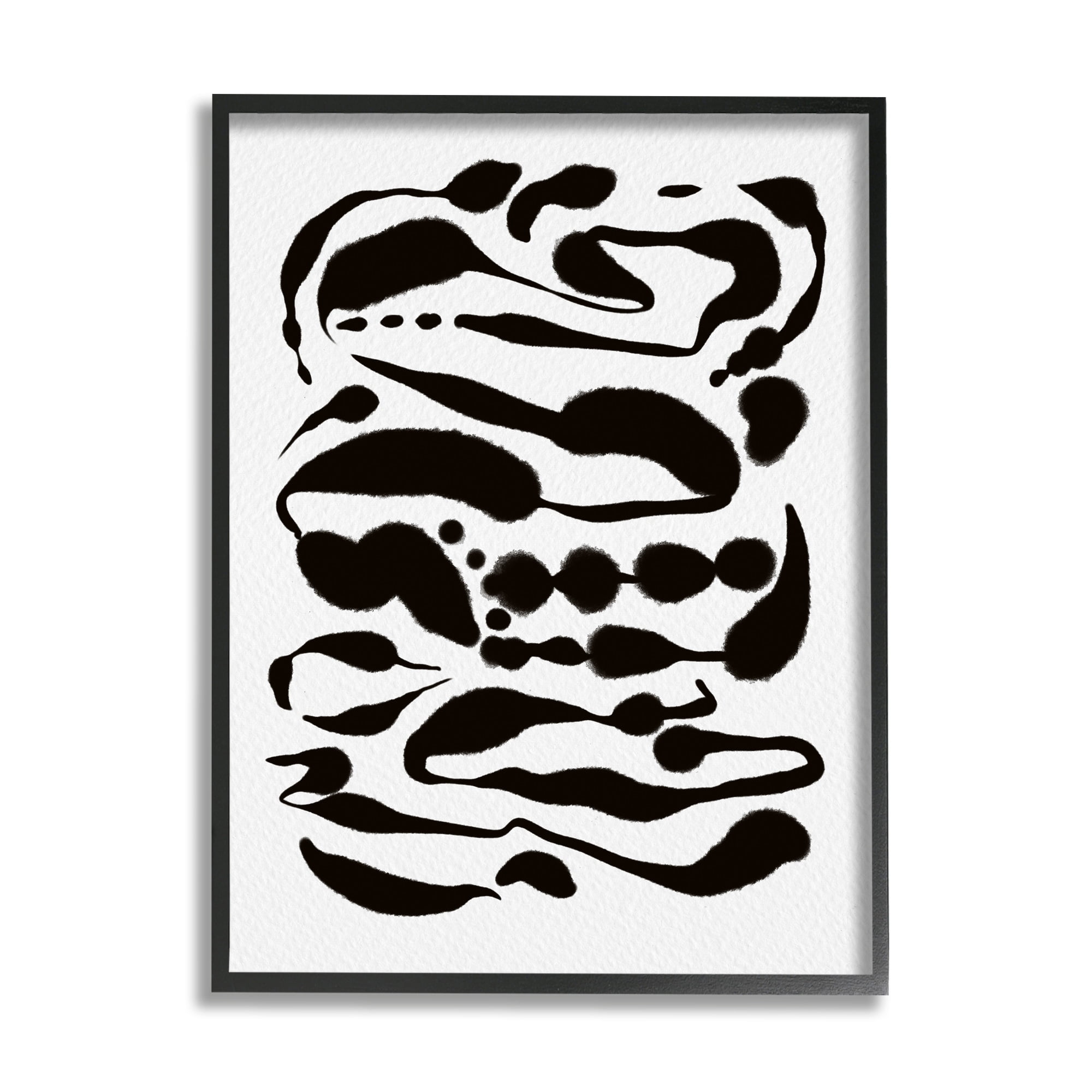 Stupell Industries Contemporary Black Ink Shapes Minimal Abstract Design Framed Wall Art, 16 x 20, Design by Amy Brinkman