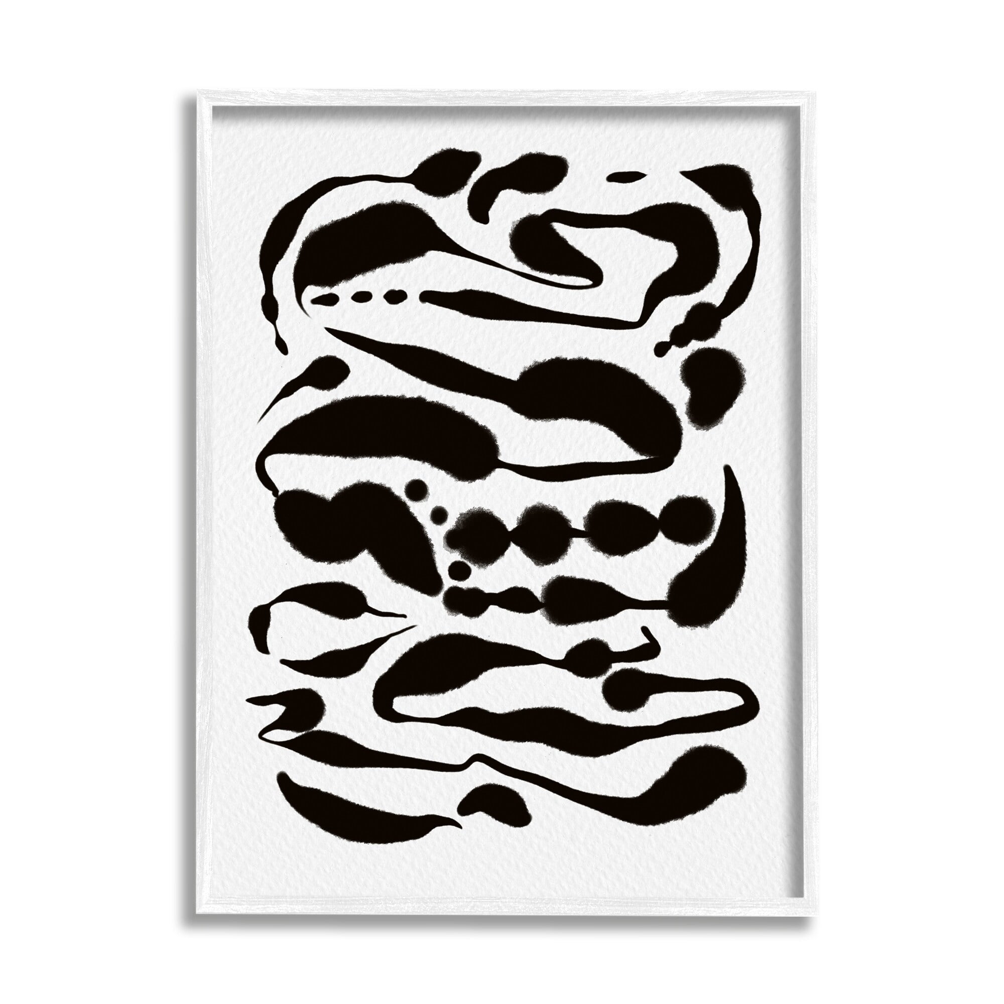 Stupell Industries Contemporary Black Ink Shapes Minimal Abstract Design Framed Wall Art, 24 x 30, Design by Amy Brinkman