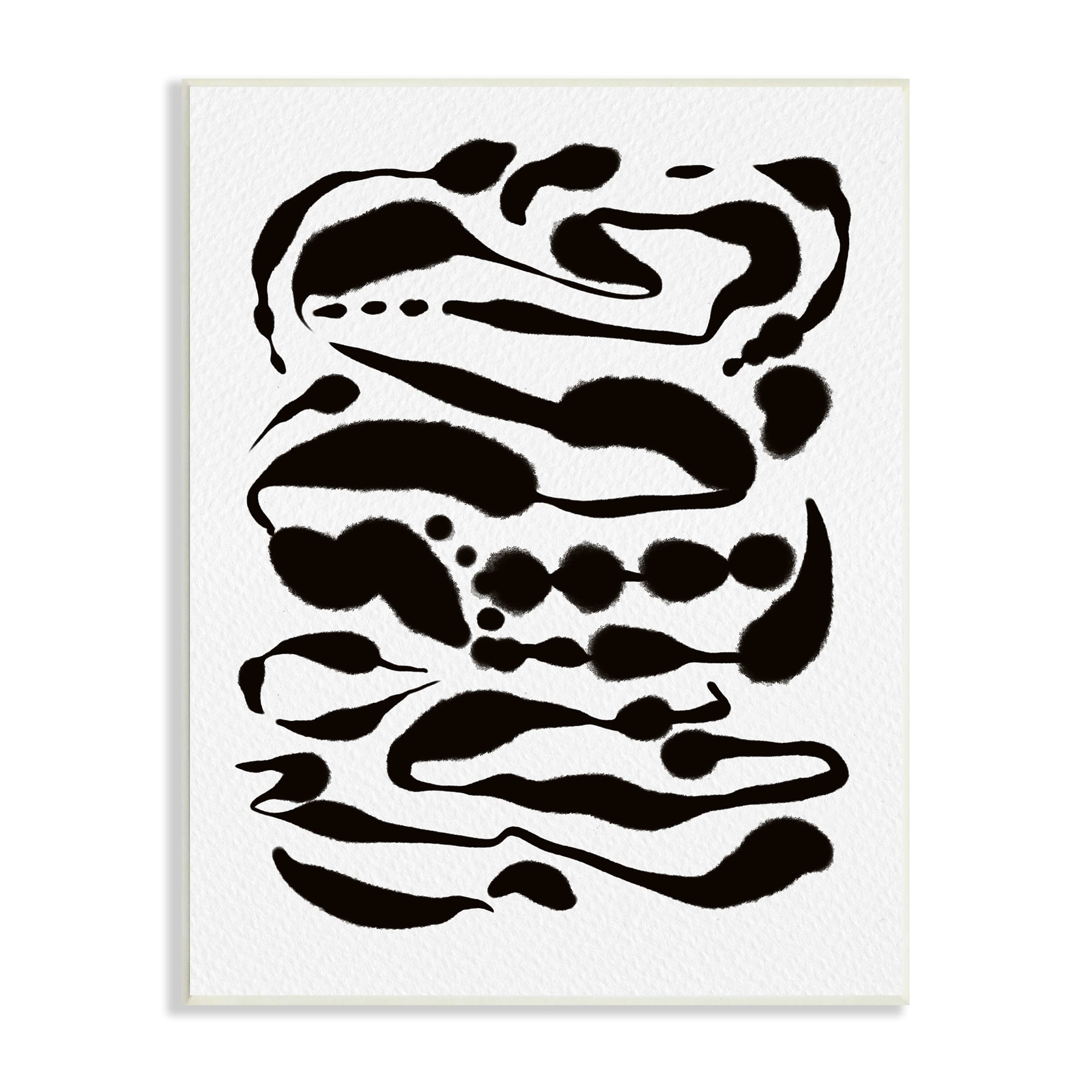Stupell Industries Contemporary Black Ink Shapes Minimal Abstract Design Wood Wall Art, 10 x 15, Design by Amy Brinkman