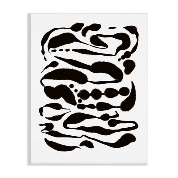 Stupell Industries Contemporary Black Ink Shapes Minimal Abstract Design Wood Wall Art, 13 x 19, Design by Amy Brinkman