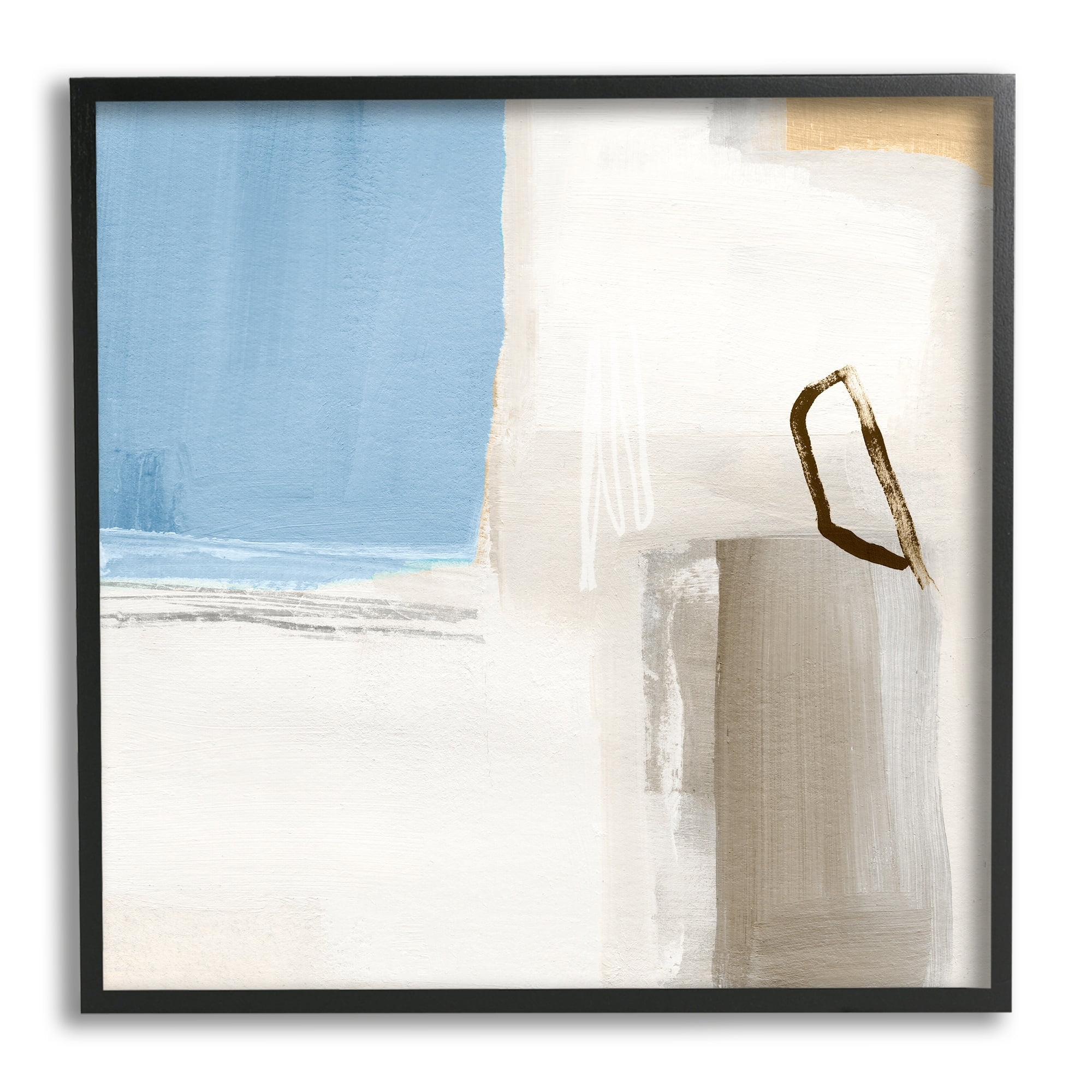 Stupell Industries Contemporary Blocked Abstract Painting Circular Shape Detail Painting Black Framed Art Print Wall Art, Design by Annie Warren