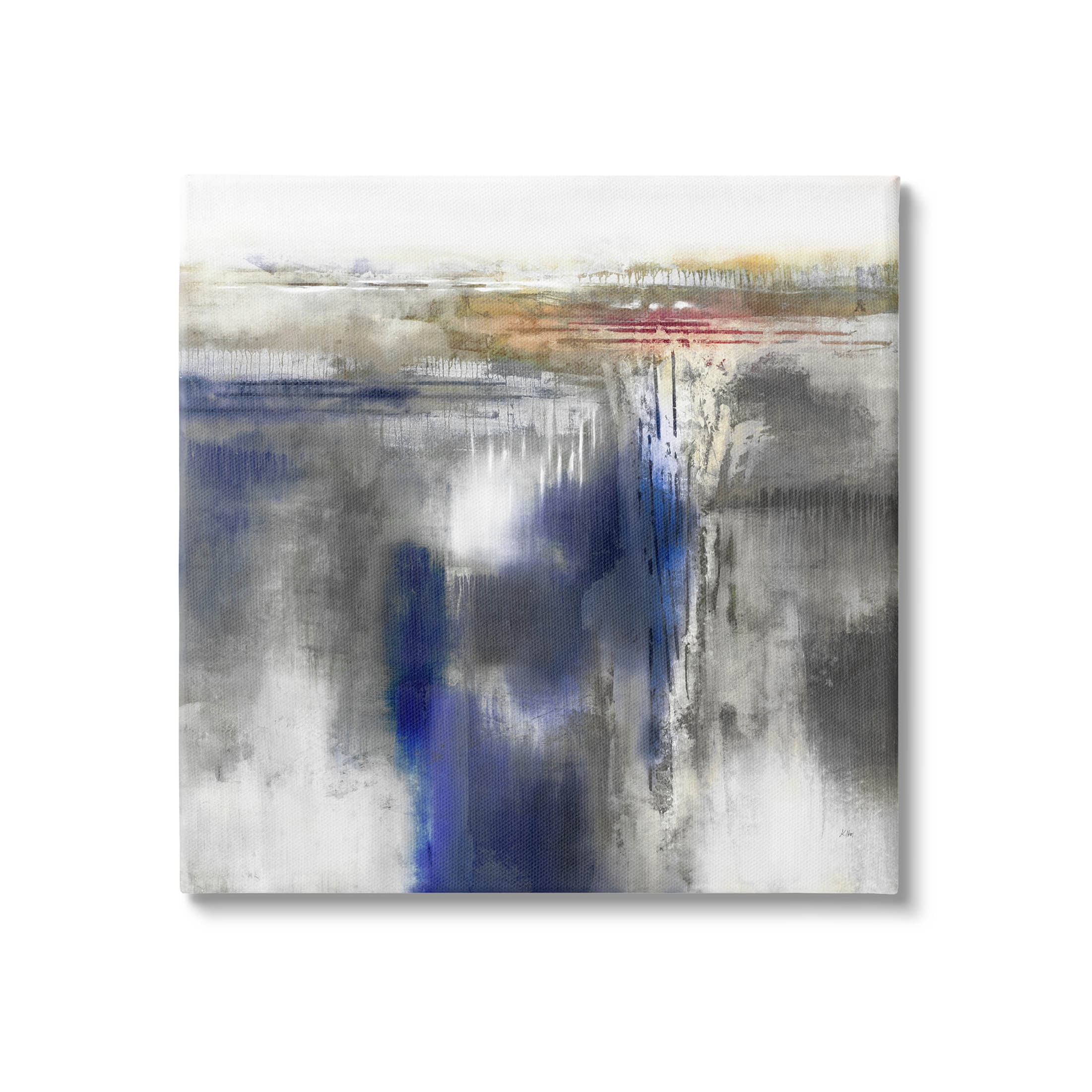 Stupell Industries Contemporary Blue Abstract Painting Gallery Wrapped Canvas Print Wall Art, Design by K. Nari