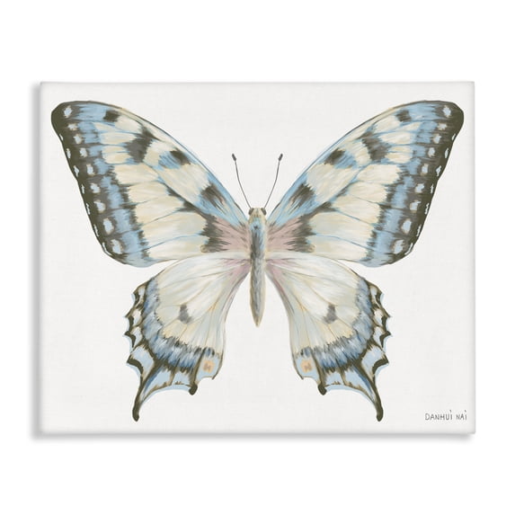 Stupell Industries Contemporary Blue Brown Accent Butterfly Canvas Art, 30 x 24, by Danhui Nai