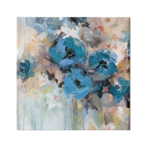 Stupell Industries Contemporary Blue Flowers Arrangement Impressionist Brushstrokes Painting Gallery Wrapped Canvas Print Wall Art, Design by Carol Robinson