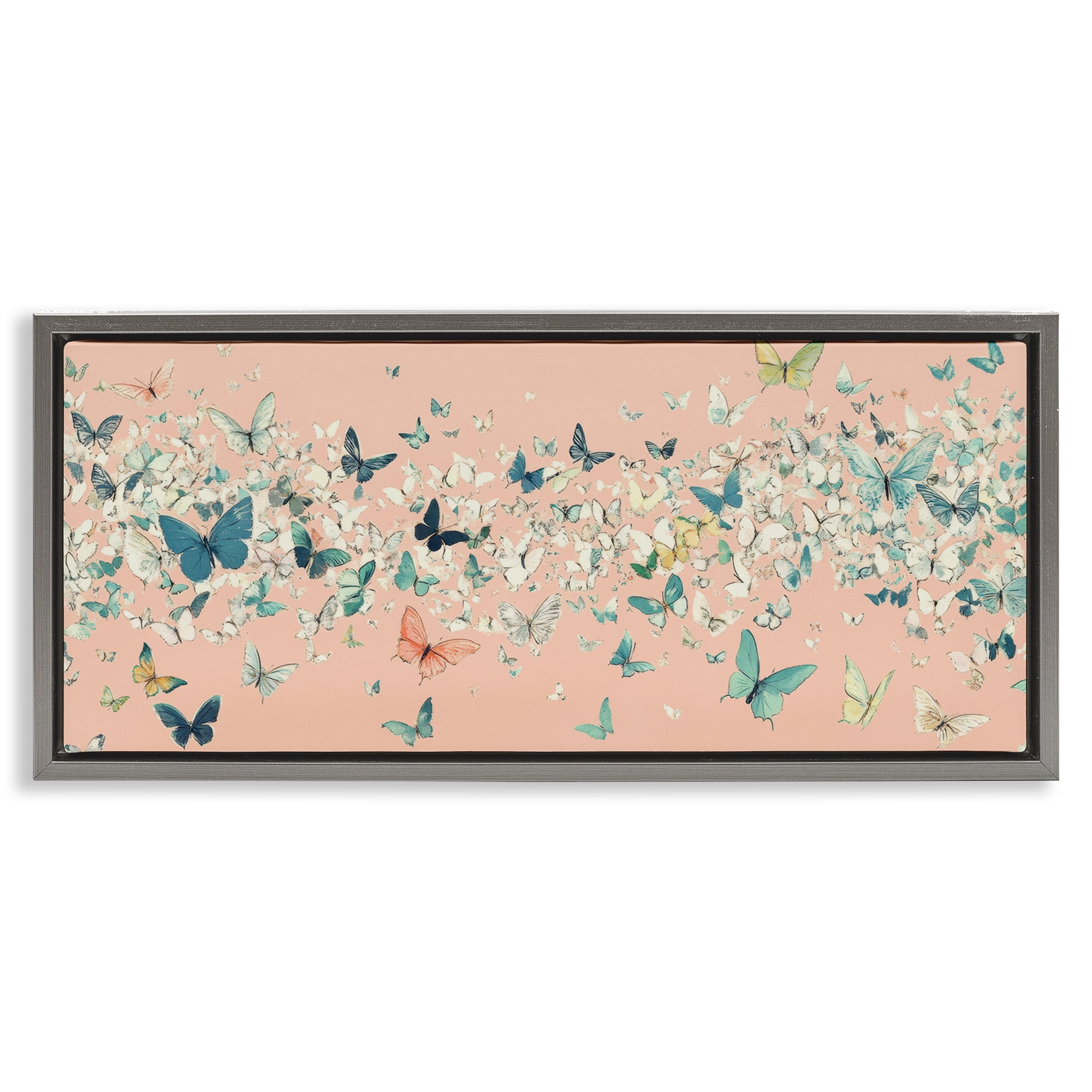 Healthy Design Frame Stupell Industries Contemporary Blush Butterfly Soiree Gray Floating ...