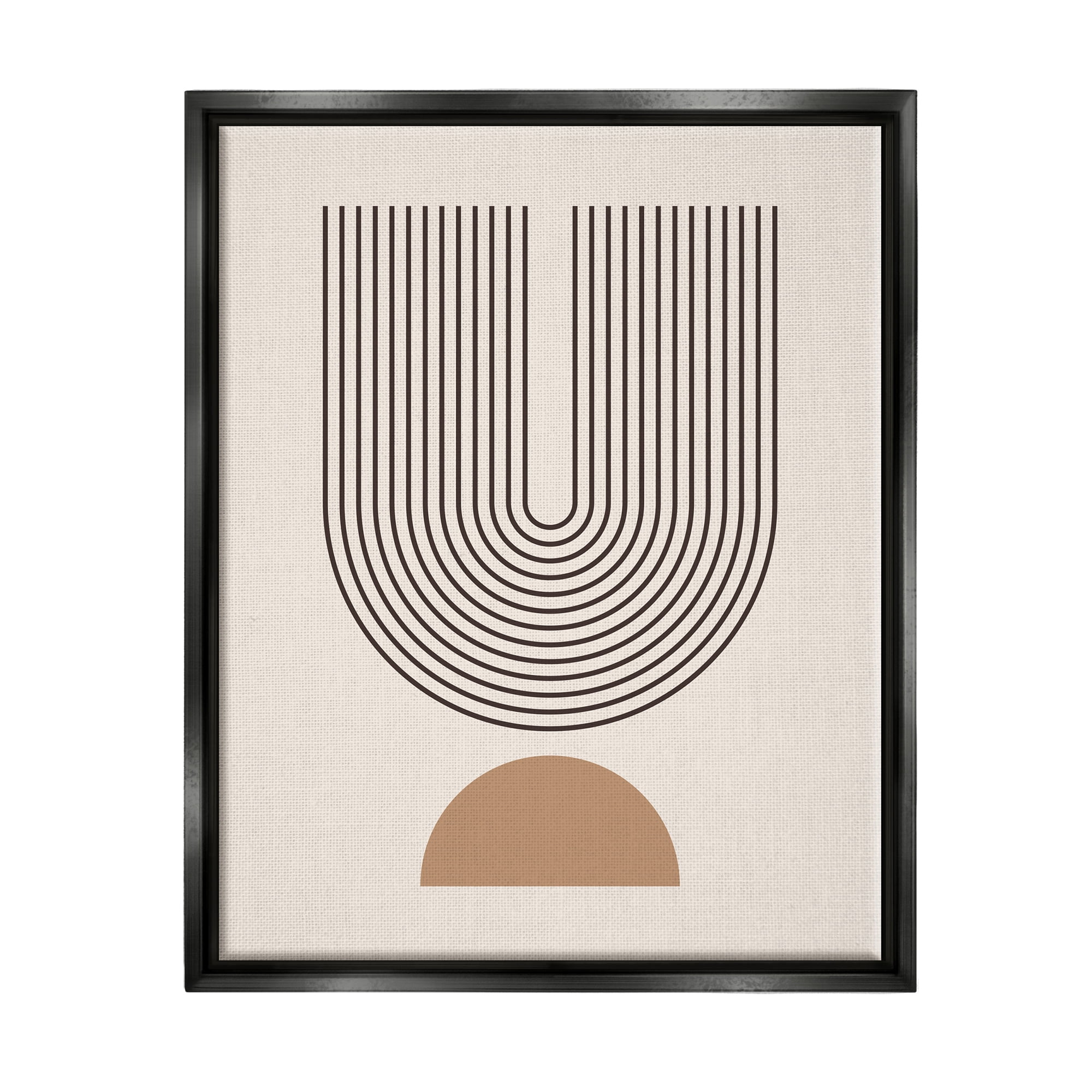 Stupell Industries Contemporary Boho Arch Abstract Painting Black Floater Framed Art Print Wall Art, 25 x 31