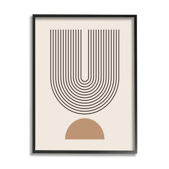 Stupell Industries Contemporary Boho Arch Abstract Painting Black Framed Art Print Wall Art, 11 x 14