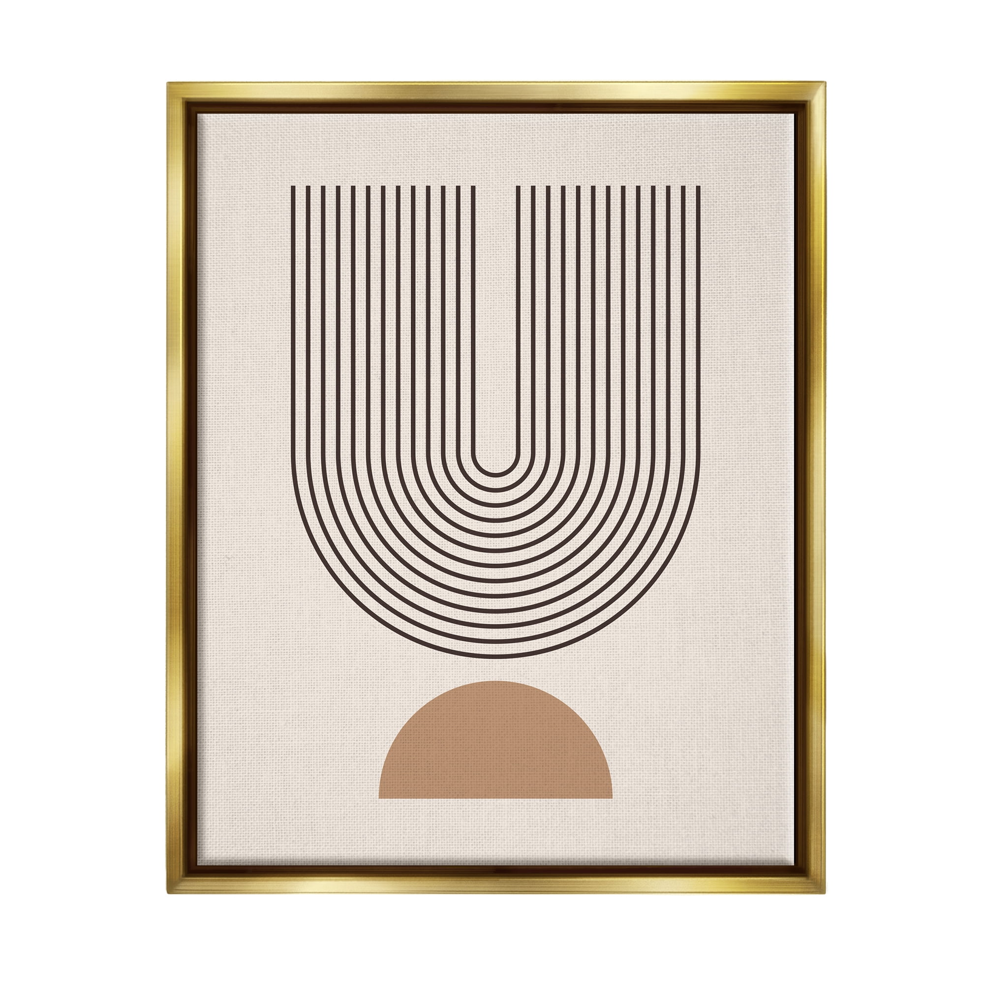 Stupell Industries Contemporary Boho Arch Abstract Painting Gold Floater Framed Art Print Wall Art, 25 x 31