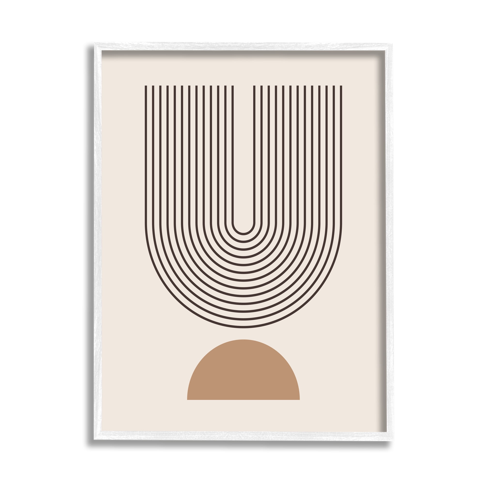 Stupell Industries Contemporary Boho Arch Abstract Painting White Framed Art Print Wall Art, 16 x 20