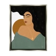 thumbnail image 1 of Stupell Industries Contemporary Boho Girl Portrait Beauty & Fashion Painting Gray Floater Framed Art Print Wall Art, 1 of 6