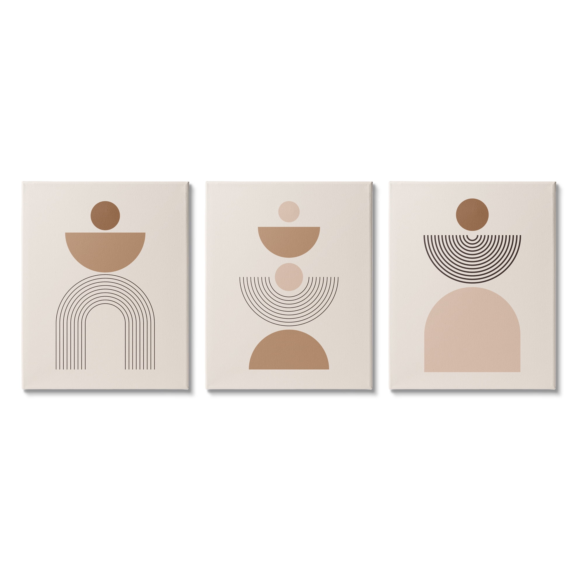 Stupell Industries Contemporary Boho Shapes Abstract Painting Gallery Wrapped Canvas Print Wall Art, 16 x 20, Set of 3