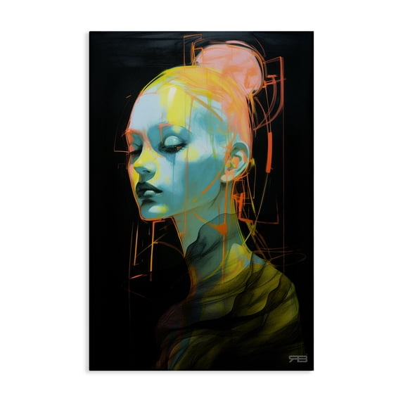 Stupell Industries Contemporary Bold Modern Visage Canvas Art, 16 x 24, by RB