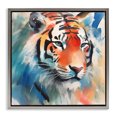 thumbnail image 1 of Stupell Industries Contemporary Bold Modern tiger Gray Floating Frame Canvas Art, 25 x 25, by Walker Noble, 1 of 8