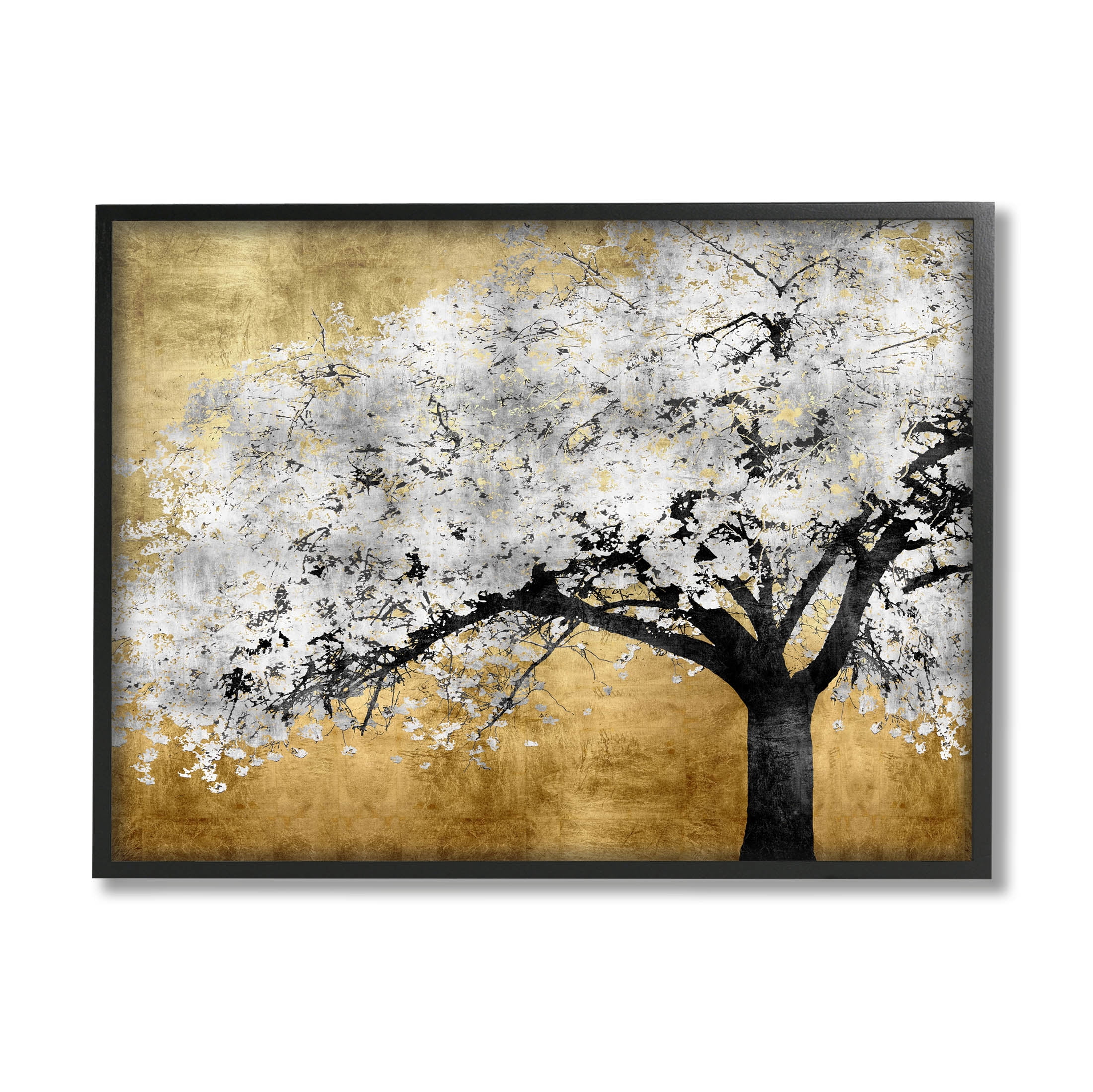 Stupell Industries Contemporary Bold Tree Trunk Graphic Art Black Framed Art Print Wall Art, Design by Kate Bennett