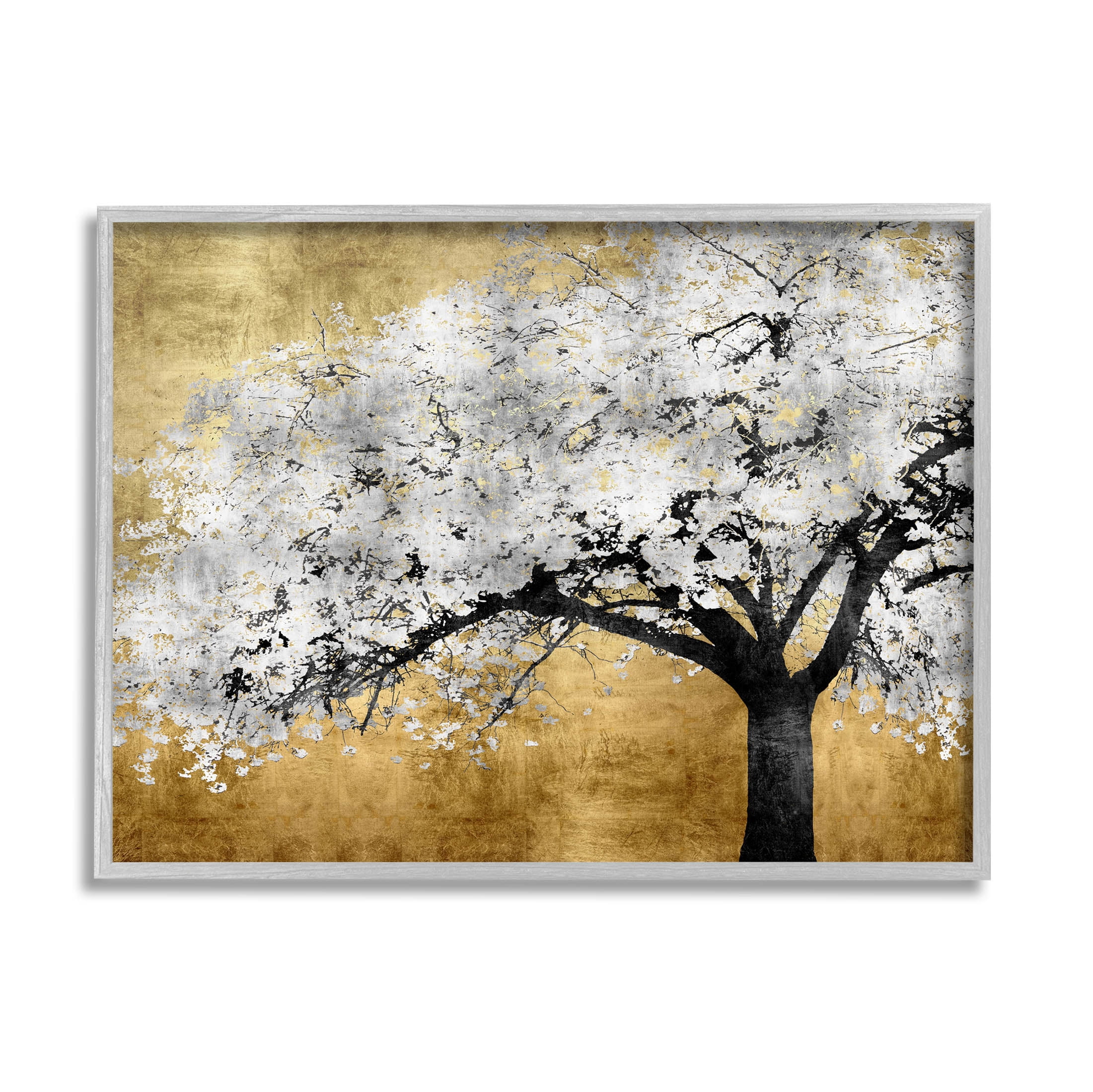 Stupell Industries Contemporary Bold Tree Trunk Graphic Art Gray Framed Art Print Wall Art, Design by Kate Bennett