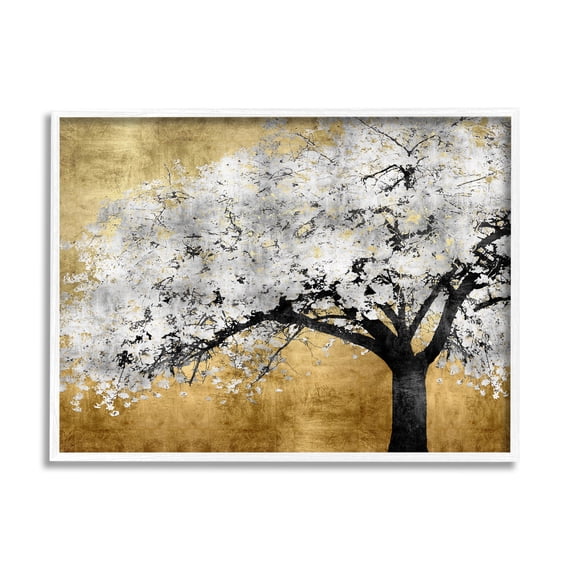 Stupell Industries Contemporary Bold Tree Trunk Graphic Art White Framed Art Print Wall Art, Design by Kate Bennett