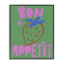 Stupell Industries Contemporary Bon Appetit Quotes and Sayings Painting Black Framed Art Print Wall Art, 11 x 14