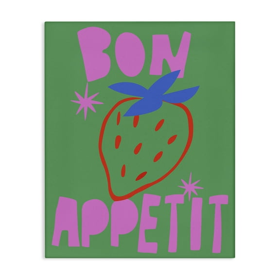Stupell Industries Contemporary Bon Appetit Quotes and Sayings Painting Wrapped Canvas Canvas Art Print Wall Art, 16 x 20
