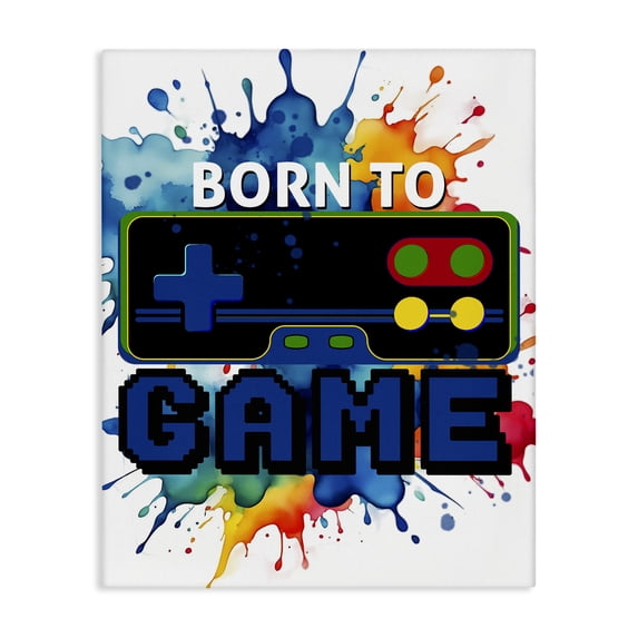 Stupell Industries Contemporary Born to Game Splash Canvas Art, 24 x 30, by Kim Allen