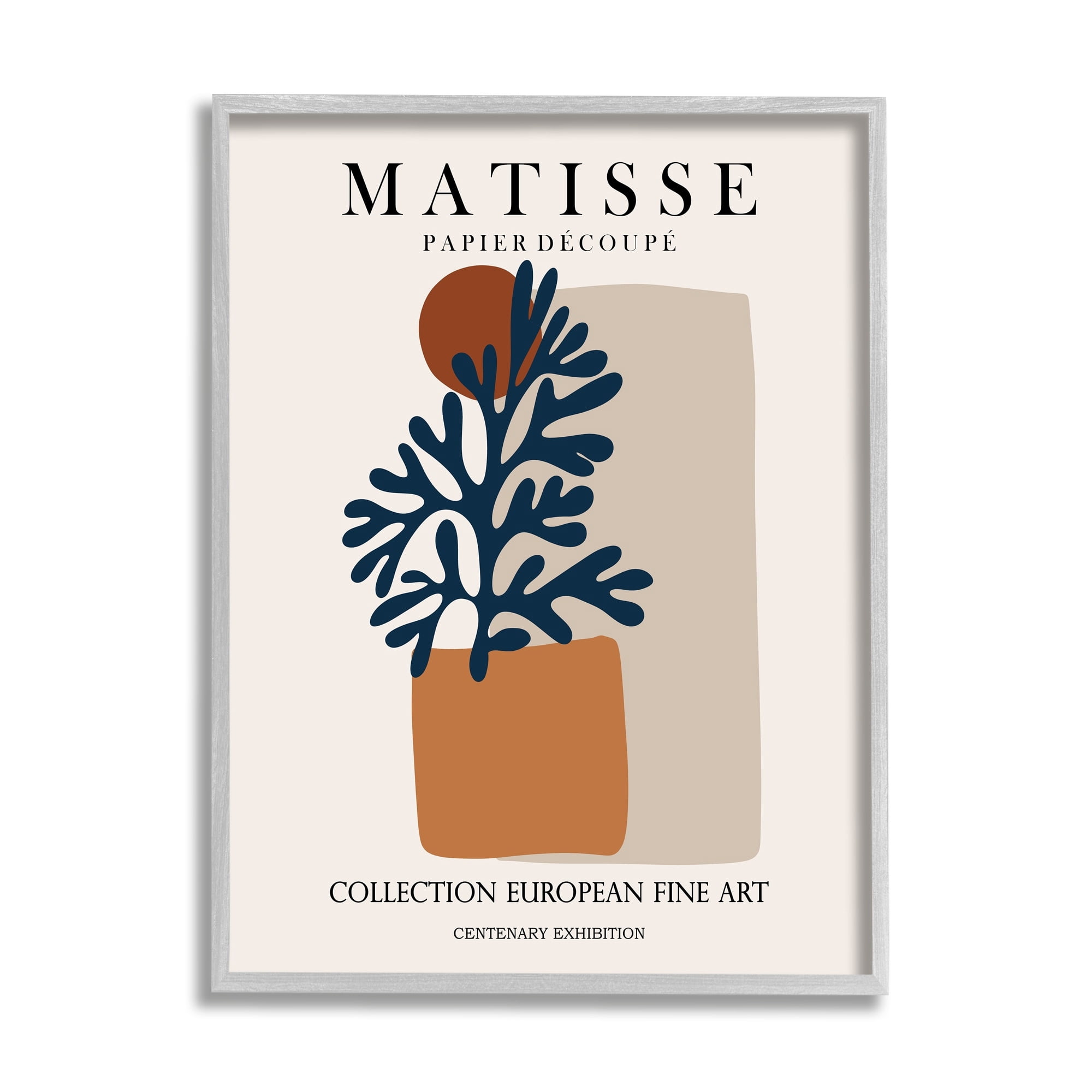 Stupell Industries Contemporary Botanical Leaves Geometric Shapes Pattern Exhibition Framed Wall Art, 16 x 20, Design by Ros Ruseva