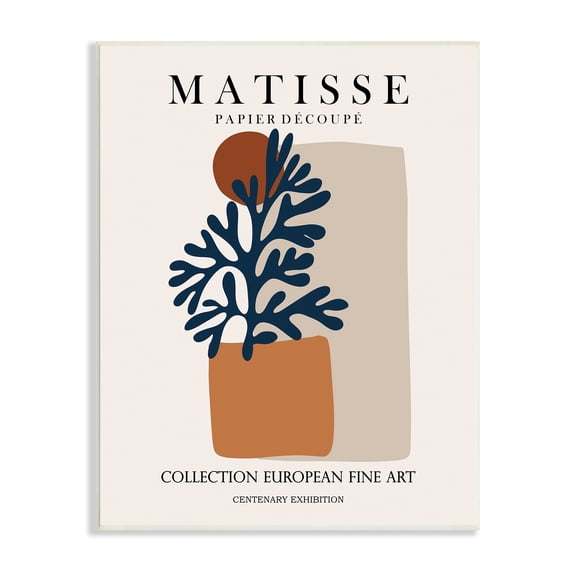 Stupell Industries Contemporary Botanical Leaves Geometric Shapes Pattern Exhibition Wood Wall Art, 13 x 19, Design by Ros Ruseva