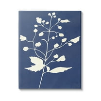 Stupell Industries Contemporary Botanical Sprig Shape Abstract Plant Leaves Graphic Art Gallery Wrapped Canvas Print Wall Art, Design by Susan Jill