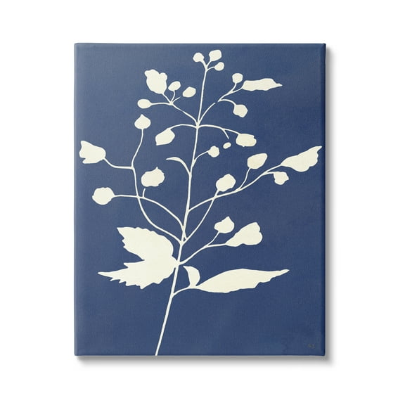 Stupell Industries Contemporary Botanical Sprig Shape Abstract Plant Leaves Graphic Art Gallery Wrapped Canvas Print Wall Art, Design by Susan Jill