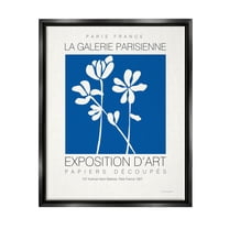 Stupell Industries Contemporary Botanicals French Gallery Graphic Art Jet Black Floating Framed Canvas Print Wall Art, Design by Mercedes Lopez Charro