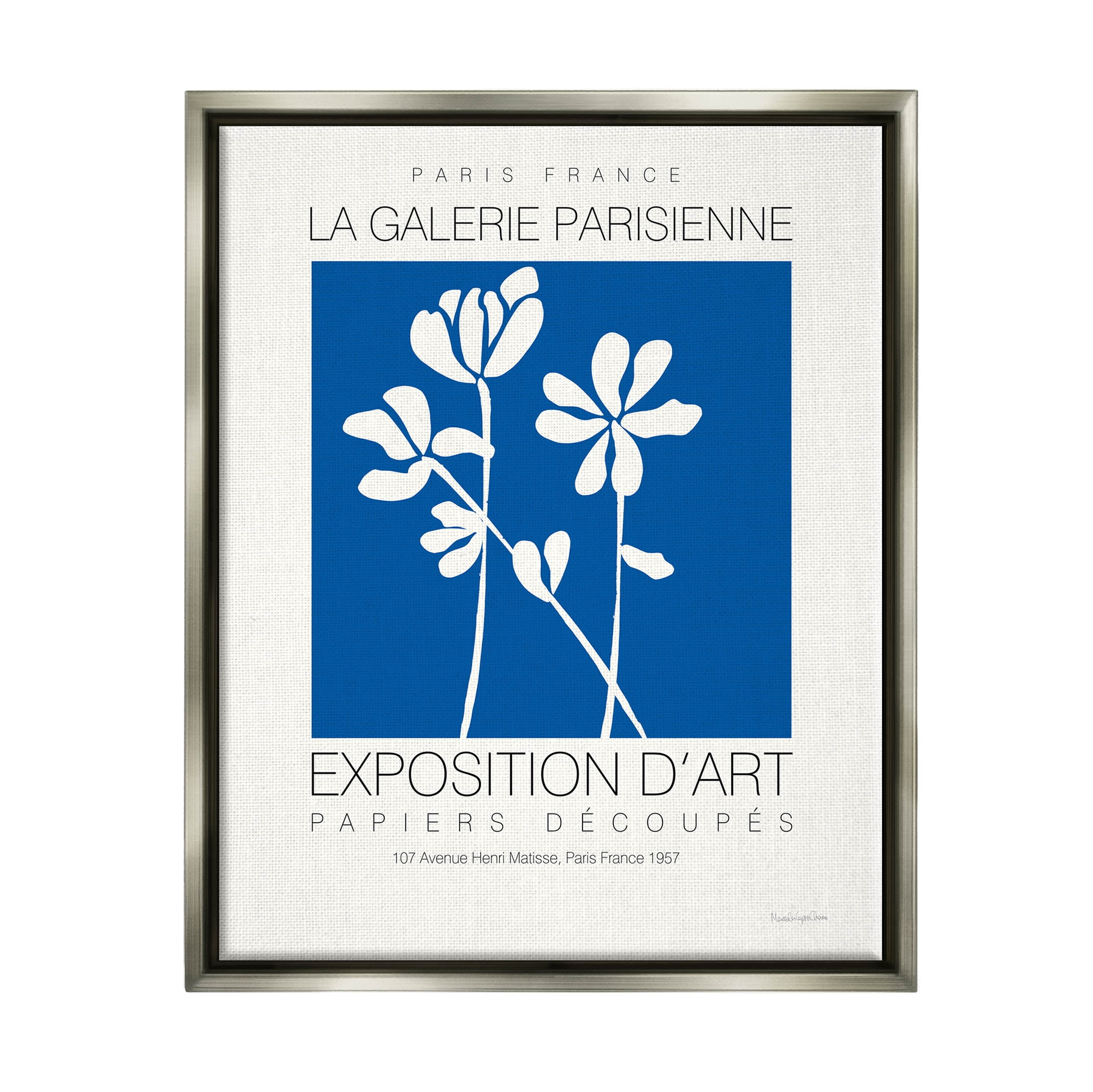 Stupell Industries Contemporary Botanicals French Gallery Graphic Art Luster Gray Floating Framed Canvas Print Wall Art, Design by Mercedes Lopez Charro