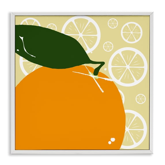 Stupell Industries Contemporary Bright Orange Fruit White Framed Giclee Art, 24 x 24, by Daniela Santiago