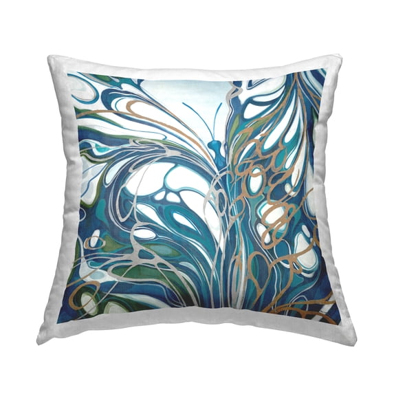 Stupell Industries Contemporary Butterfly Swirl Square Decorative Printed Throw Pillow, 18 x 18