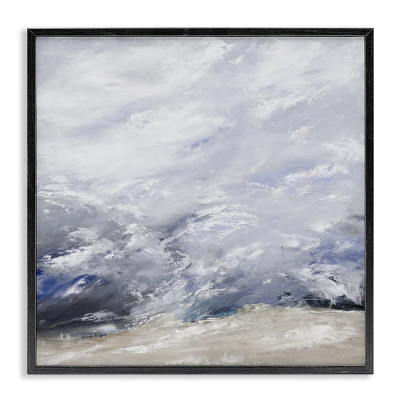 Stupell Industries Contemporary Cascading Ripples Illusion Black Framed Giclee Art, 12 x 12, by Michele Gort