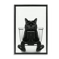 thumbnail image 1 of Stupell Industries Contemporary Cat Texting on Toilet Black Floating Frame Canvas Art, 17 x 25, by Annalisa Latella, 1 of 8