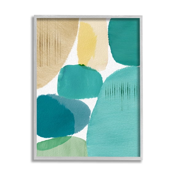Stupell Industries Contemporary Circles Painting Abstract Painting Gray Framed Art Print Wall Art, 11 x 14