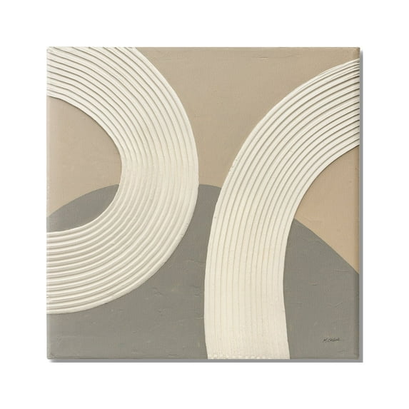 Stupell Industries Contemporary Circular Shapes Abstract Painting Gallery Wrapped Canvas Art Print Wall Art, 17 x 17