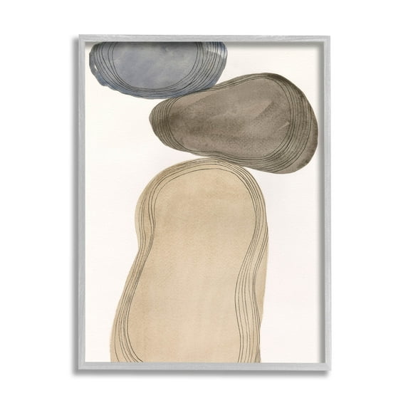 Stupell Industries Contemporary Circular Shapes Arrangement Graphic Art Gray Framed Art Print Wall Art, Design by Laura Marr