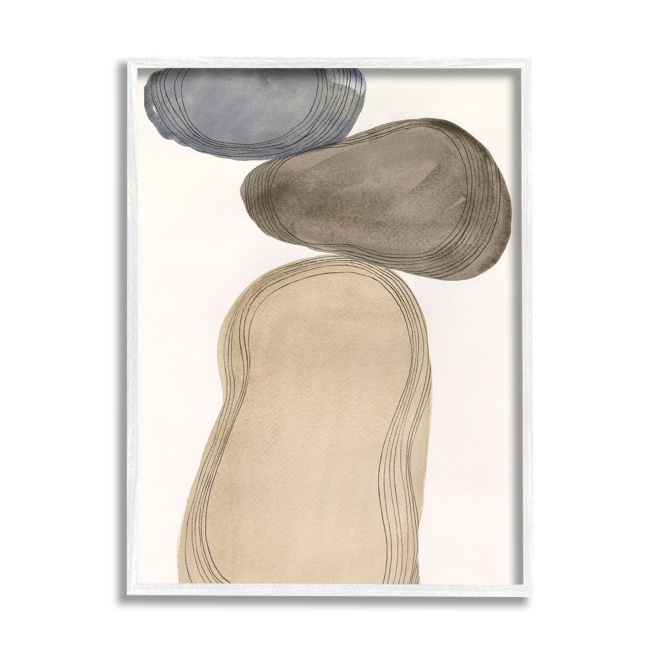 Stupell Industries Contemporary Circular Shapes Arrangement Graphic Art White Framed Art Print Wall Art, Design by Laura Marr