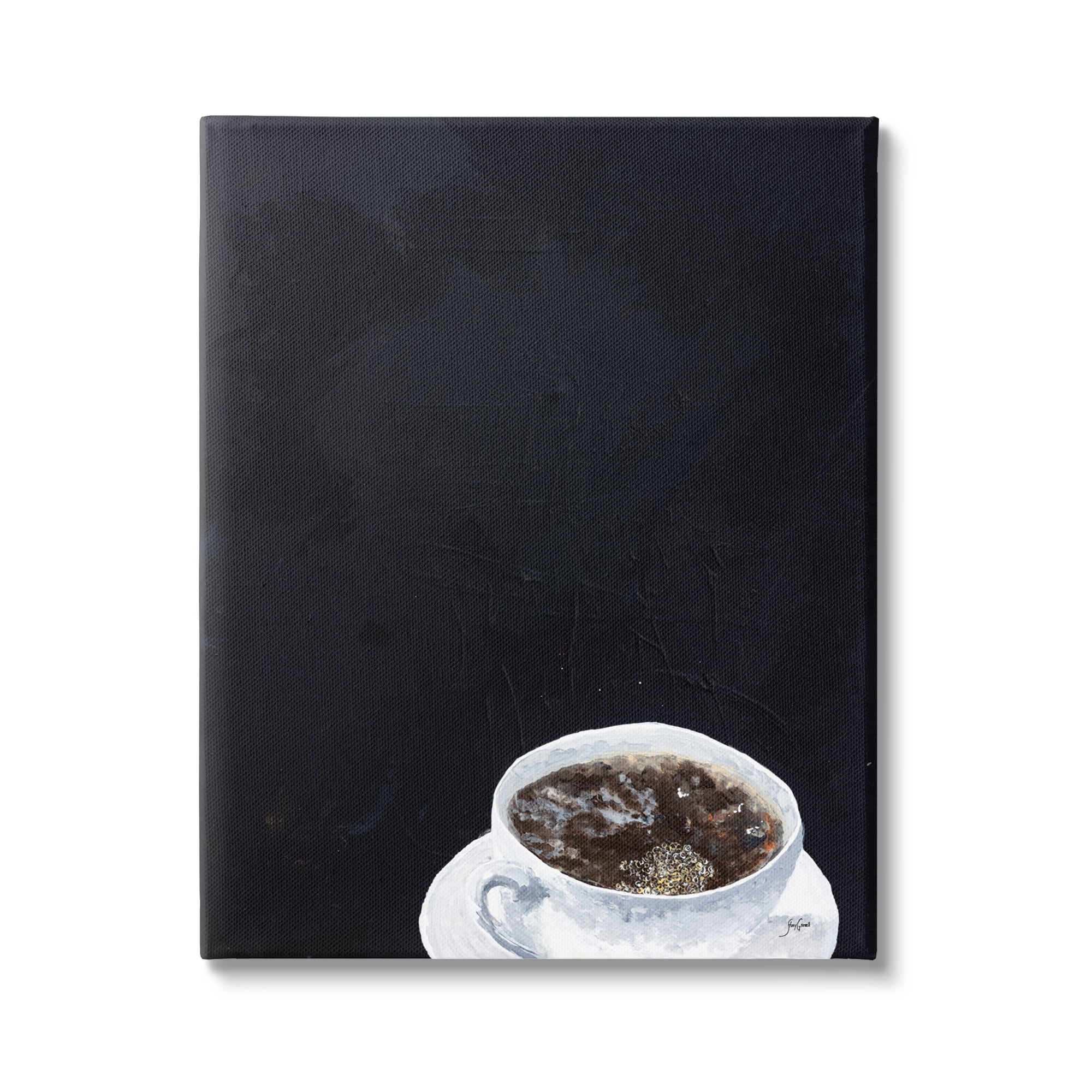 Stupell Industries Contemporary Coffee Cup Saucer Breakfast Kitchen Drink Graphic Art Gallery Wrapped Canvas Print Wall Art, Design by Stacy Gresell