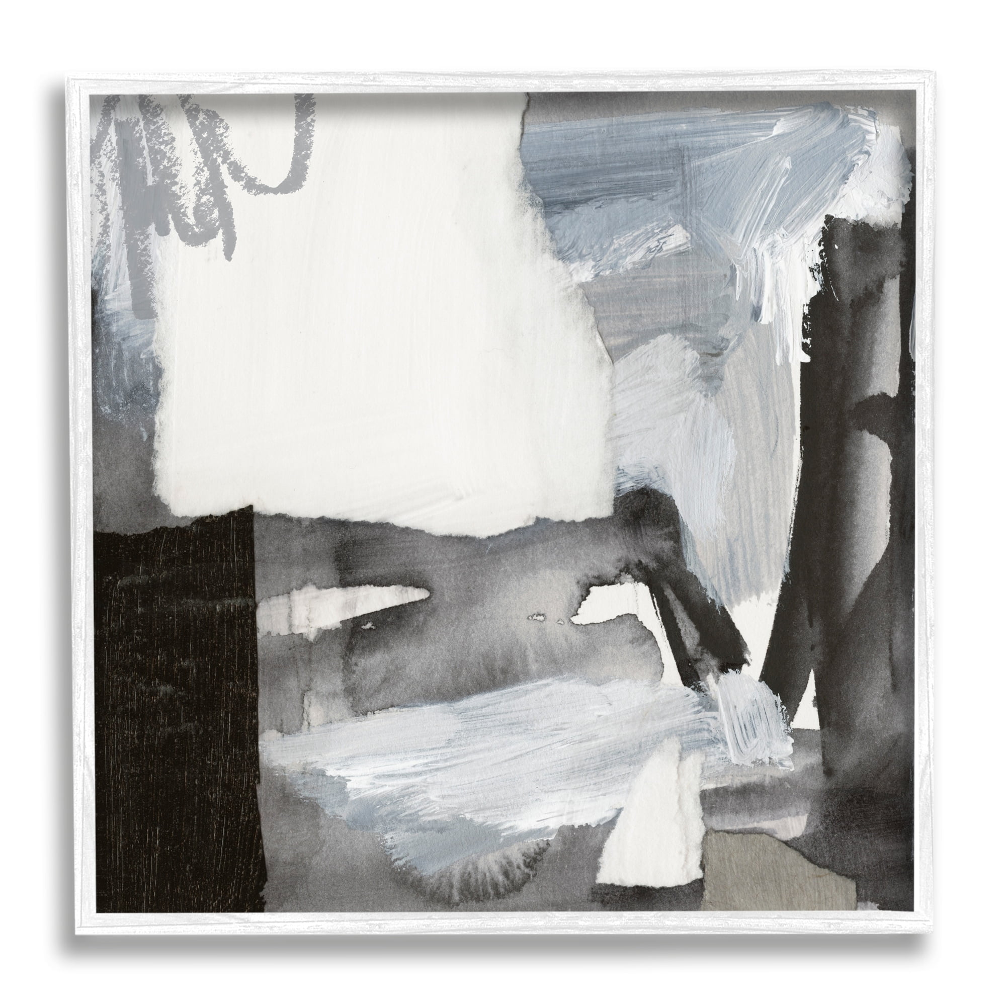Stupell Industries Contemporary Collaged Shapes Scribble Painting Design Painting White Framed Art Print Wall Art, Design by Victoria Barnes