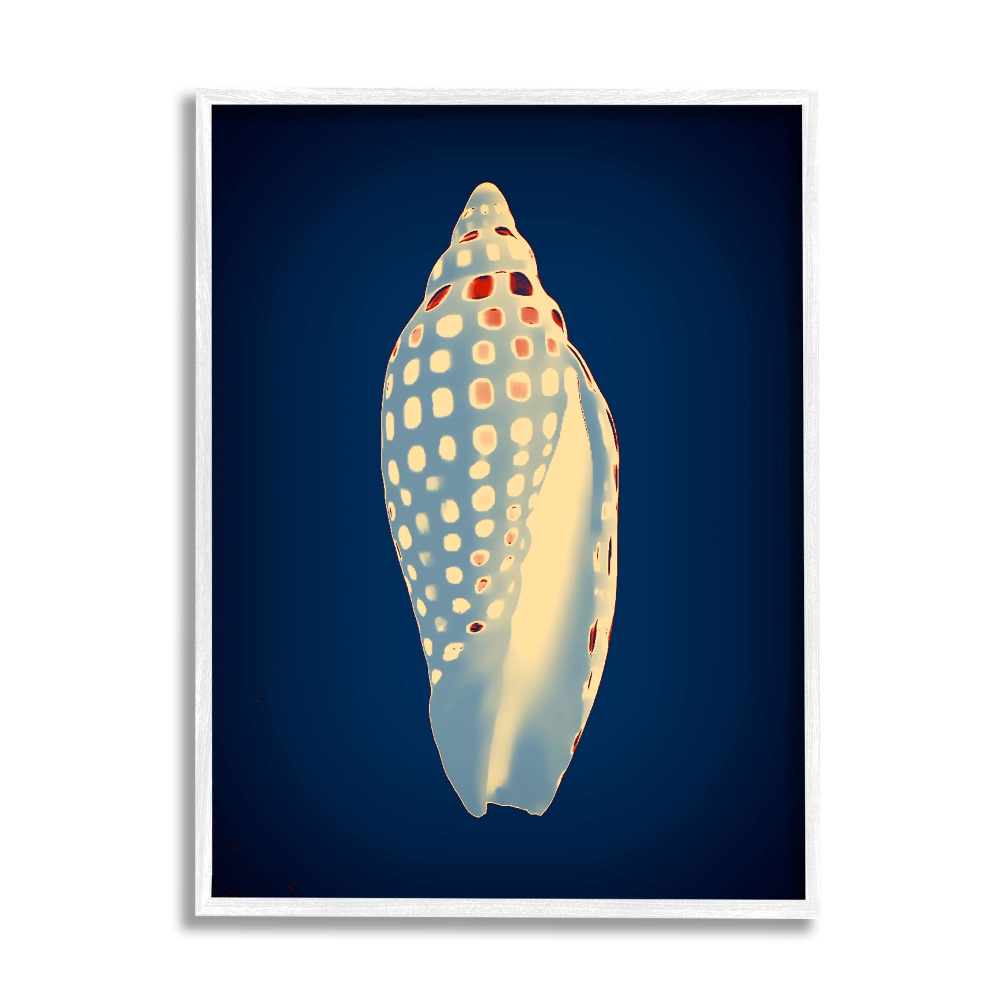 Stupell Industries Contemporary Conch Shell Animals & Insects Painting White Framed Art Print Wall Art, 16 x 20